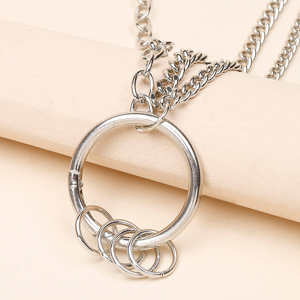 New Hip Hop Three Layer Silver Metal Pants Chain Fashion Punk Multi-layer Chain With Jeans Hip Dance Hipster Accessories