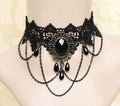 Gothic Style Pearl Lace Pendant Necklace